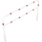 Access barriers | removable and revolving | with triangular locking mechanism | with quarter-bend bar | hot-dip galvanized and white coatedwith red reflecting stripes | total width: 2500 mm